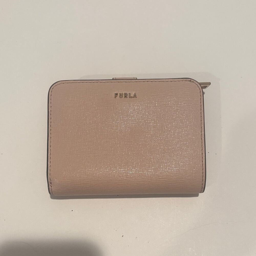 Furla Blush Pink Saffiano Leather Compact Wallet
